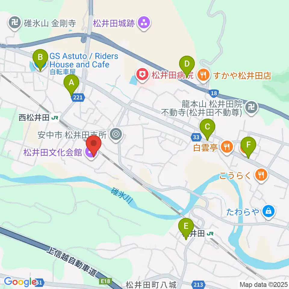松井田文化会館周辺のカフェ一覧地図