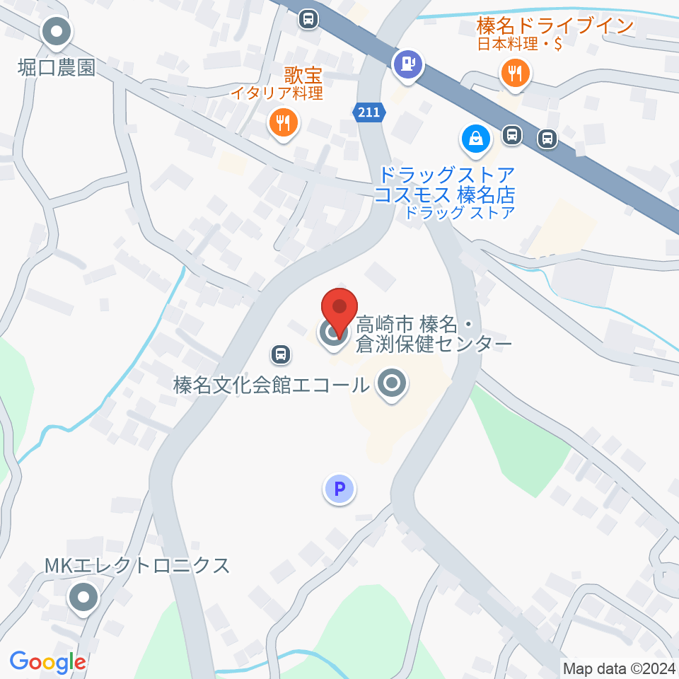 榛名文化会館（エコール）周辺のカフェ一覧地図