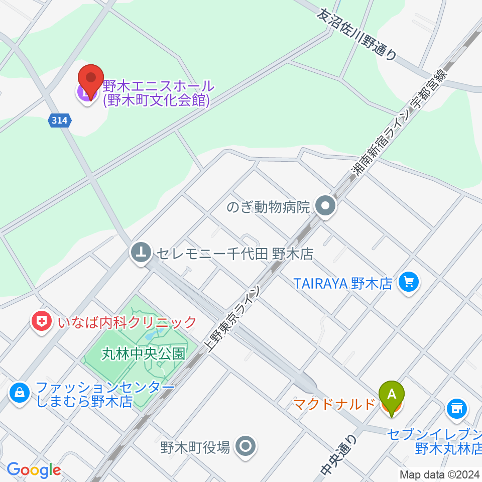 日東工業エニスホール周辺のカフェ一覧地図