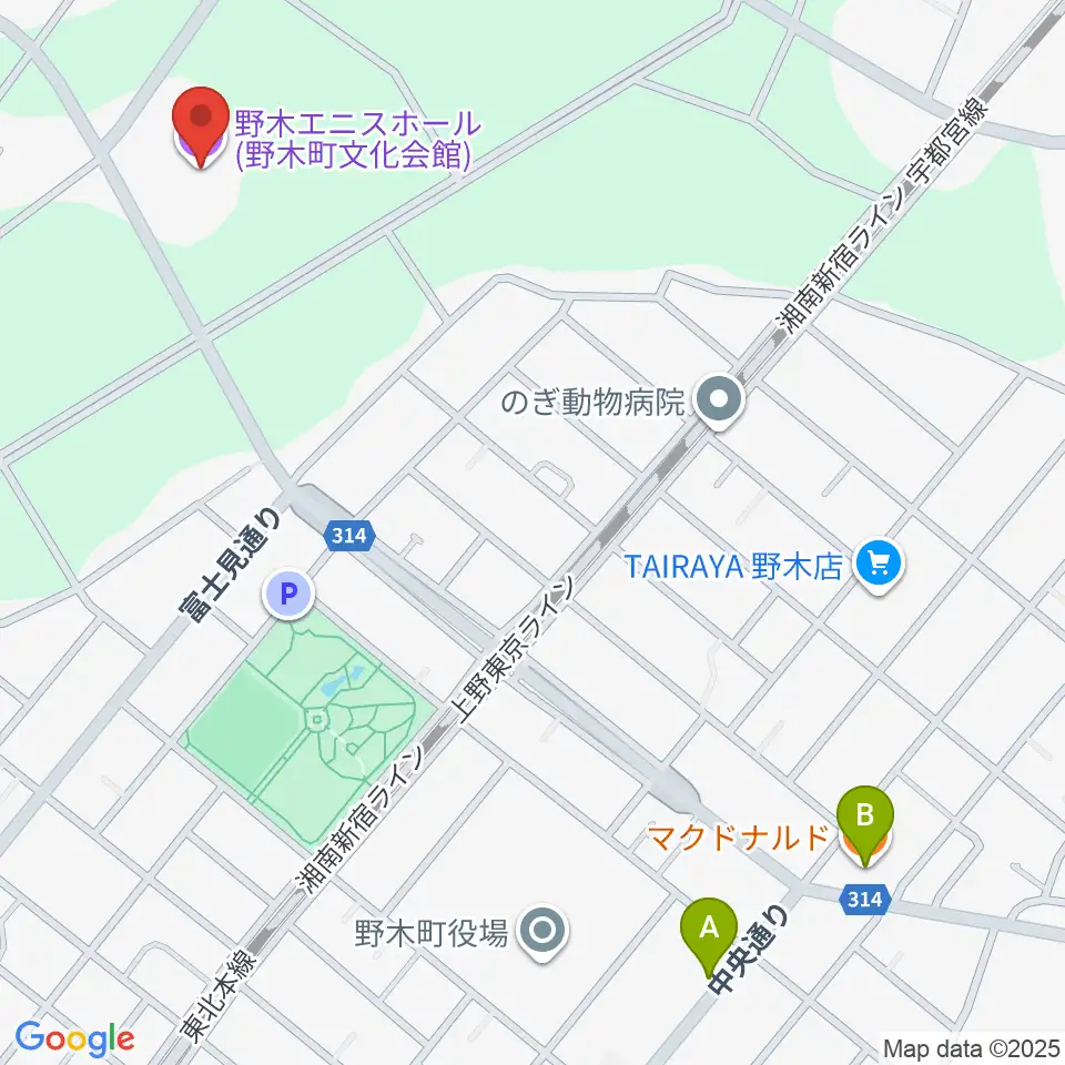 日東工業エニスホール周辺のカフェ一覧地図