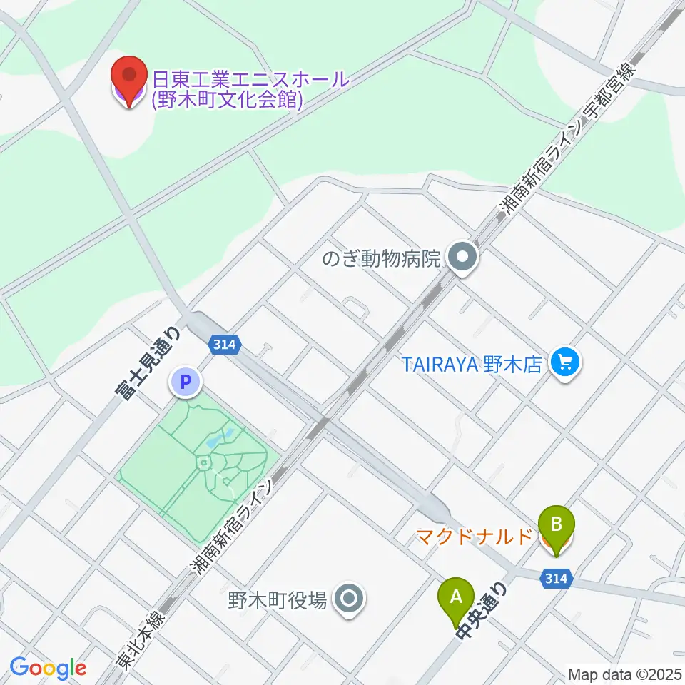 日東工業エニスホール周辺のカフェ一覧地図