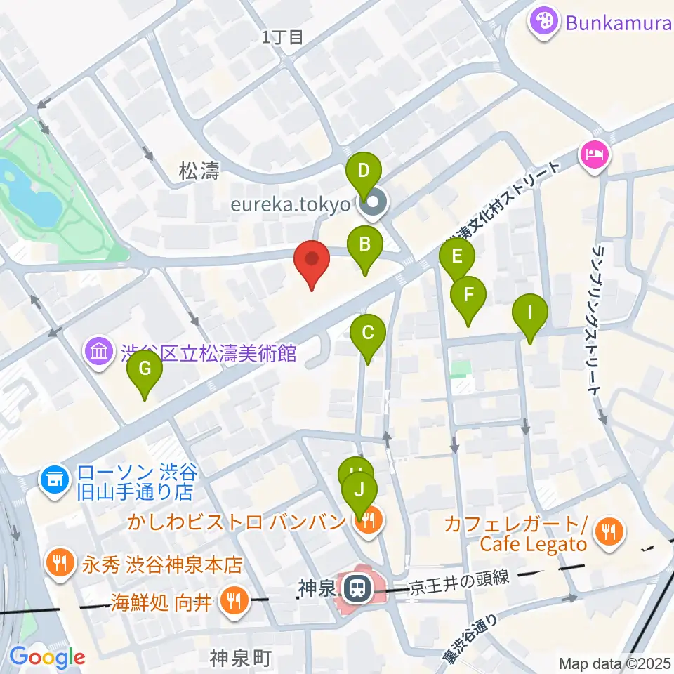 タカギクラヴィア 松濤サロン周辺のカフェ一覧地図