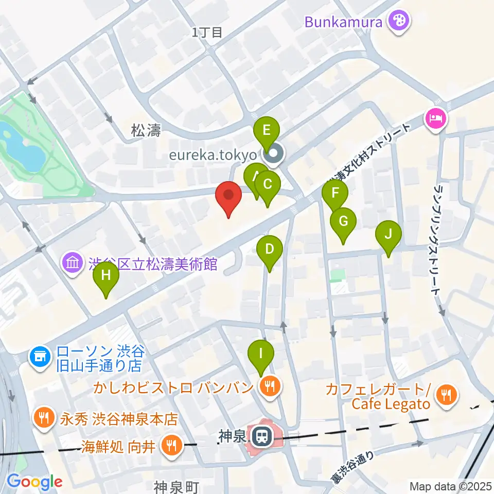 タカギクラヴィア 松濤サロン周辺のカフェ一覧地図