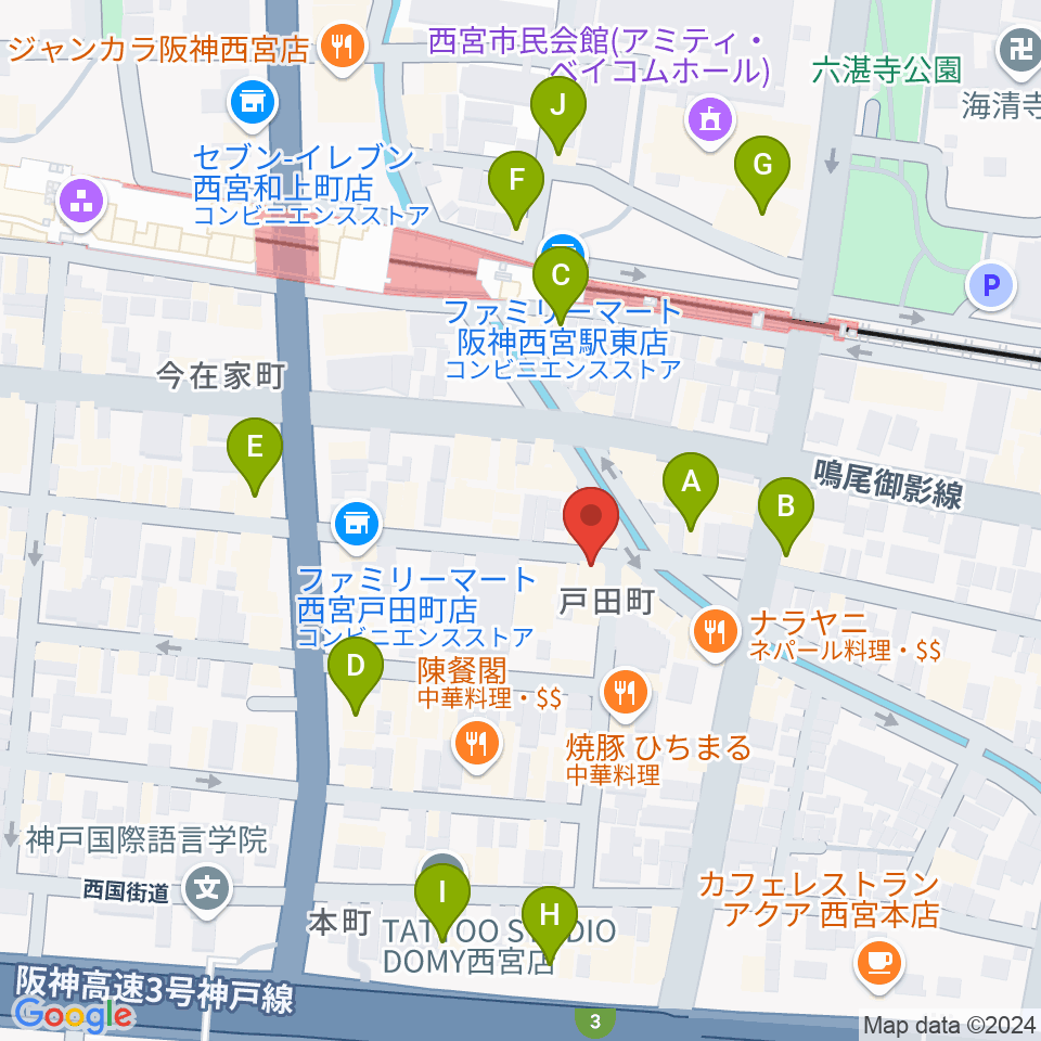 LiveSpot Penguin周辺のカフェ一覧地図