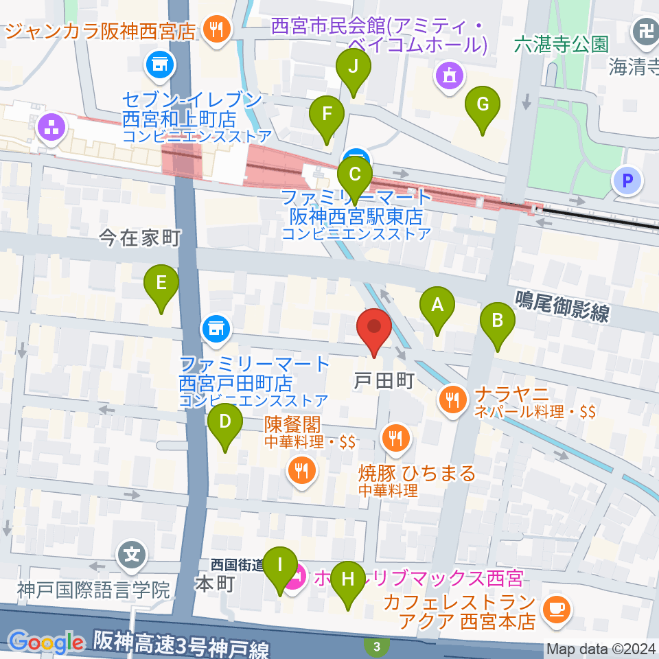 LiveSpot Penguin周辺のカフェ一覧地図