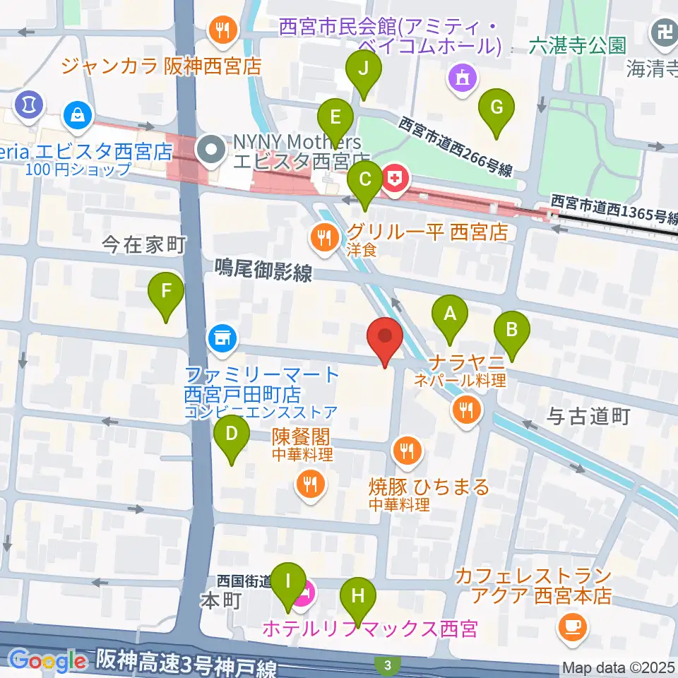 LiveSpot Penguin周辺のカフェ一覧地図