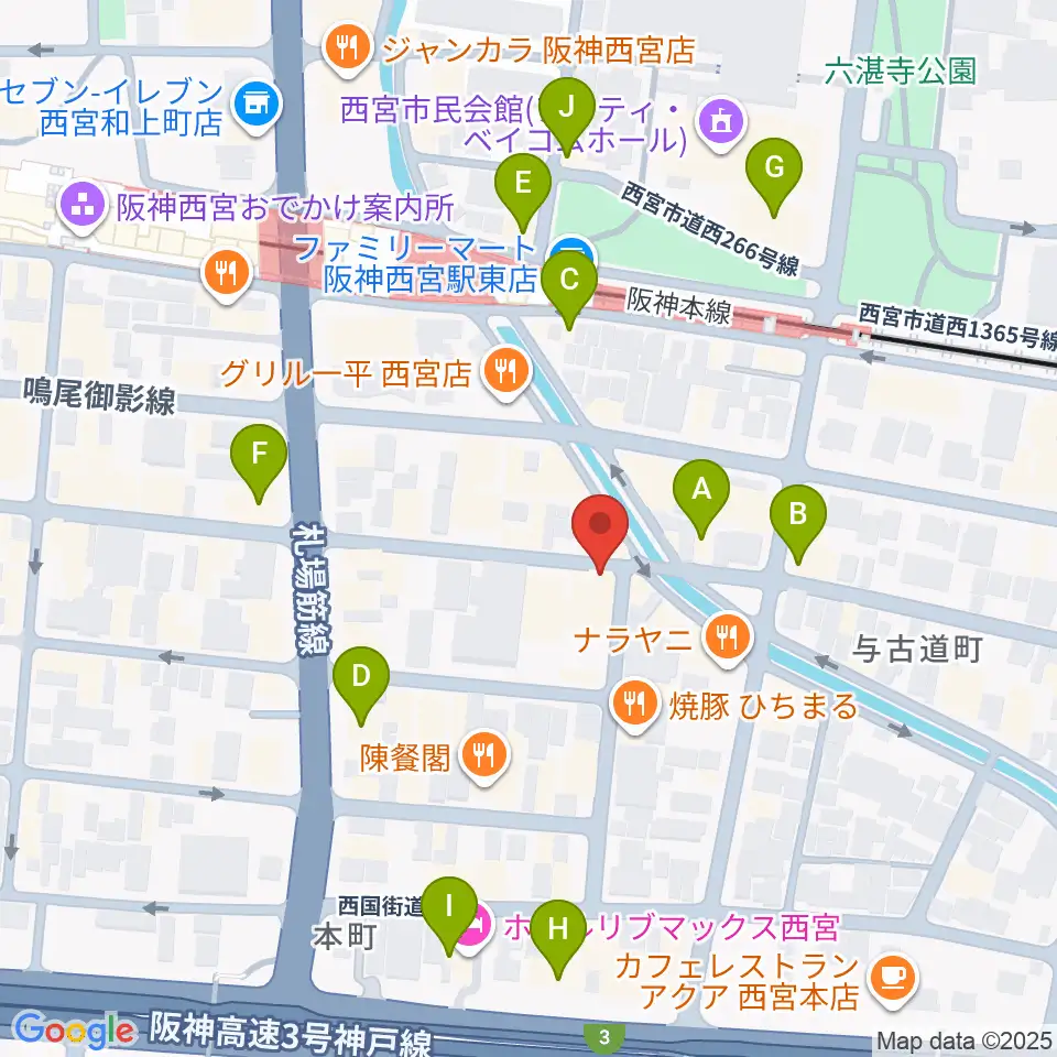 LiveSpot Penguin周辺のカフェ一覧地図