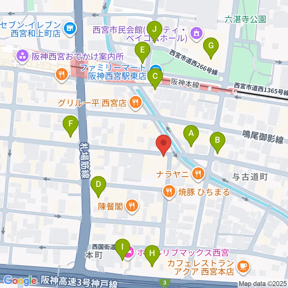 LiveSpot Penguin周辺のカフェ一覧地図