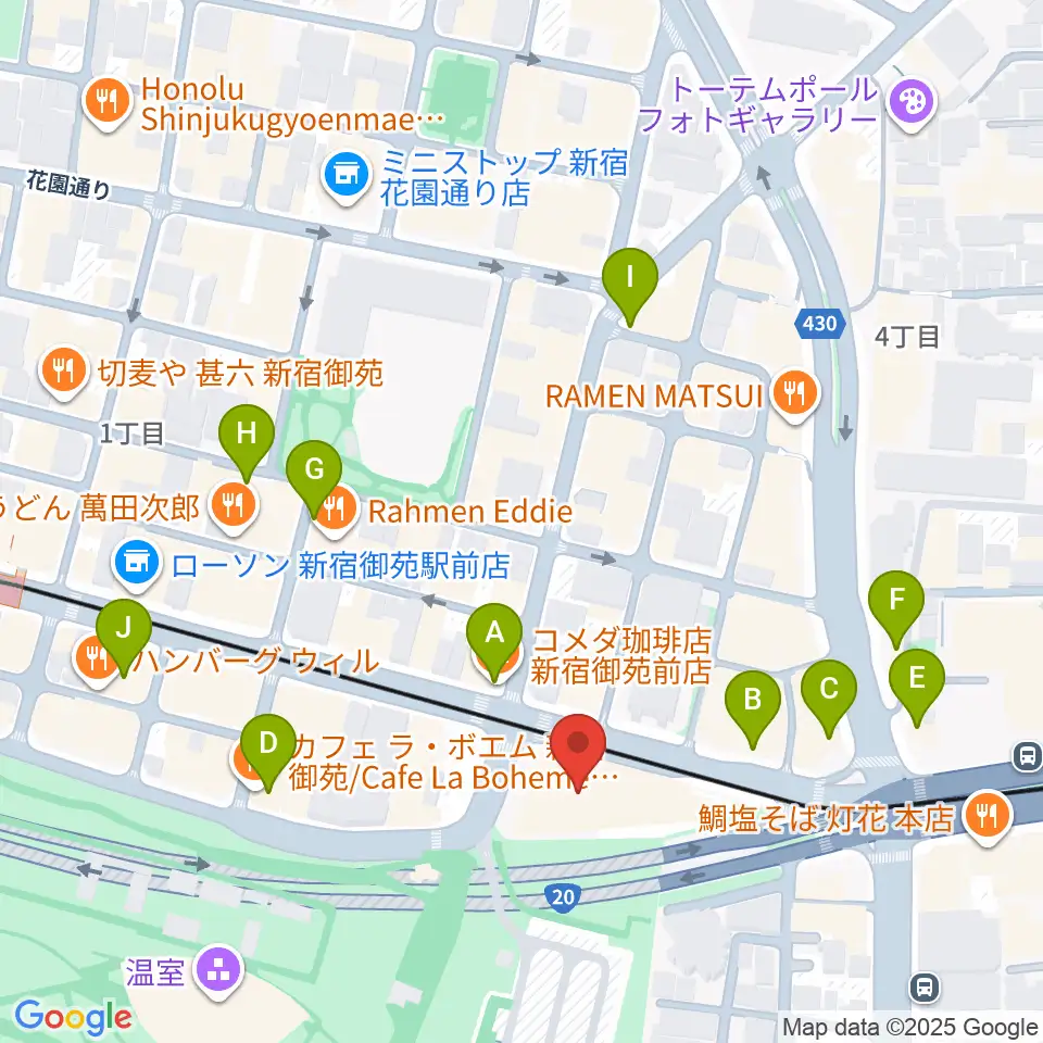 四谷地域センター周辺のカフェ一覧地図