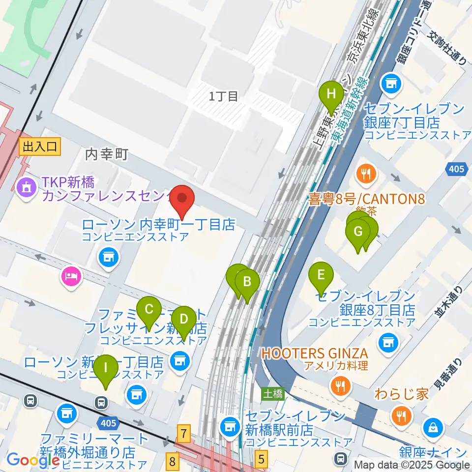 千代田区立内幸町ホール周辺のカフェ一覧地図
