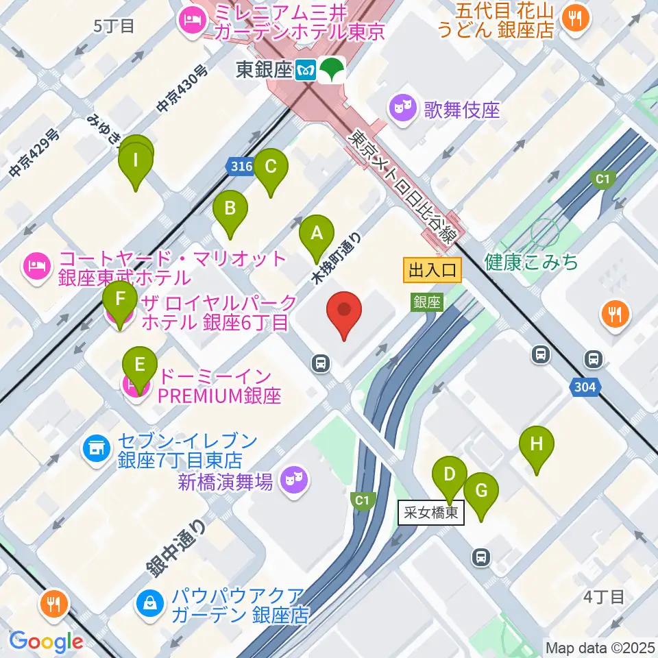 時事通信ホール周辺のホテル一覧地図