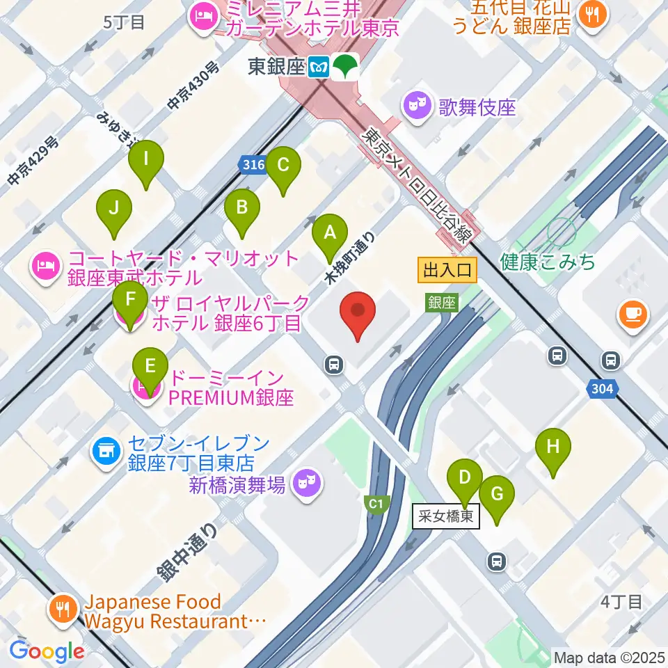 時事通信ホール周辺のホテル一覧地図