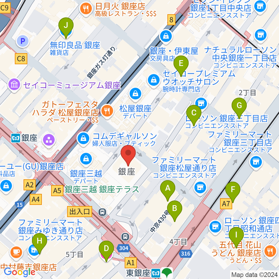 銀座 王子ホール周辺のホテル一覧地図