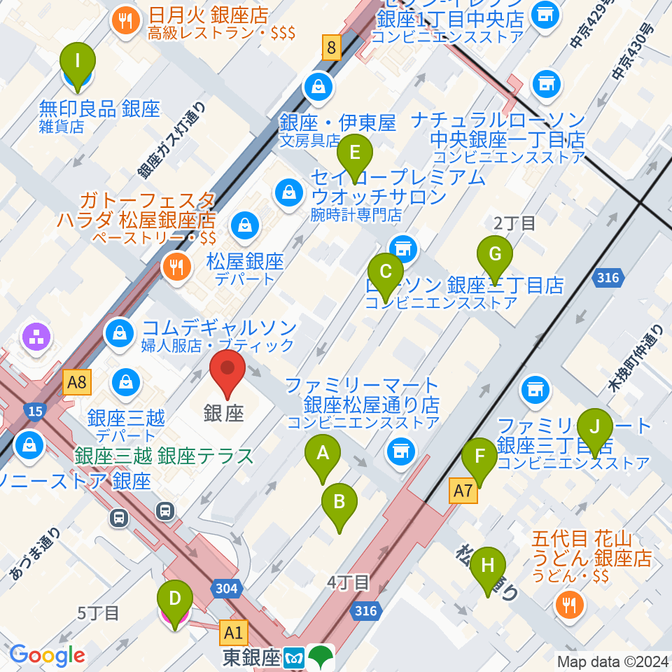 銀座 王子ホール周辺のホテル一覧地図