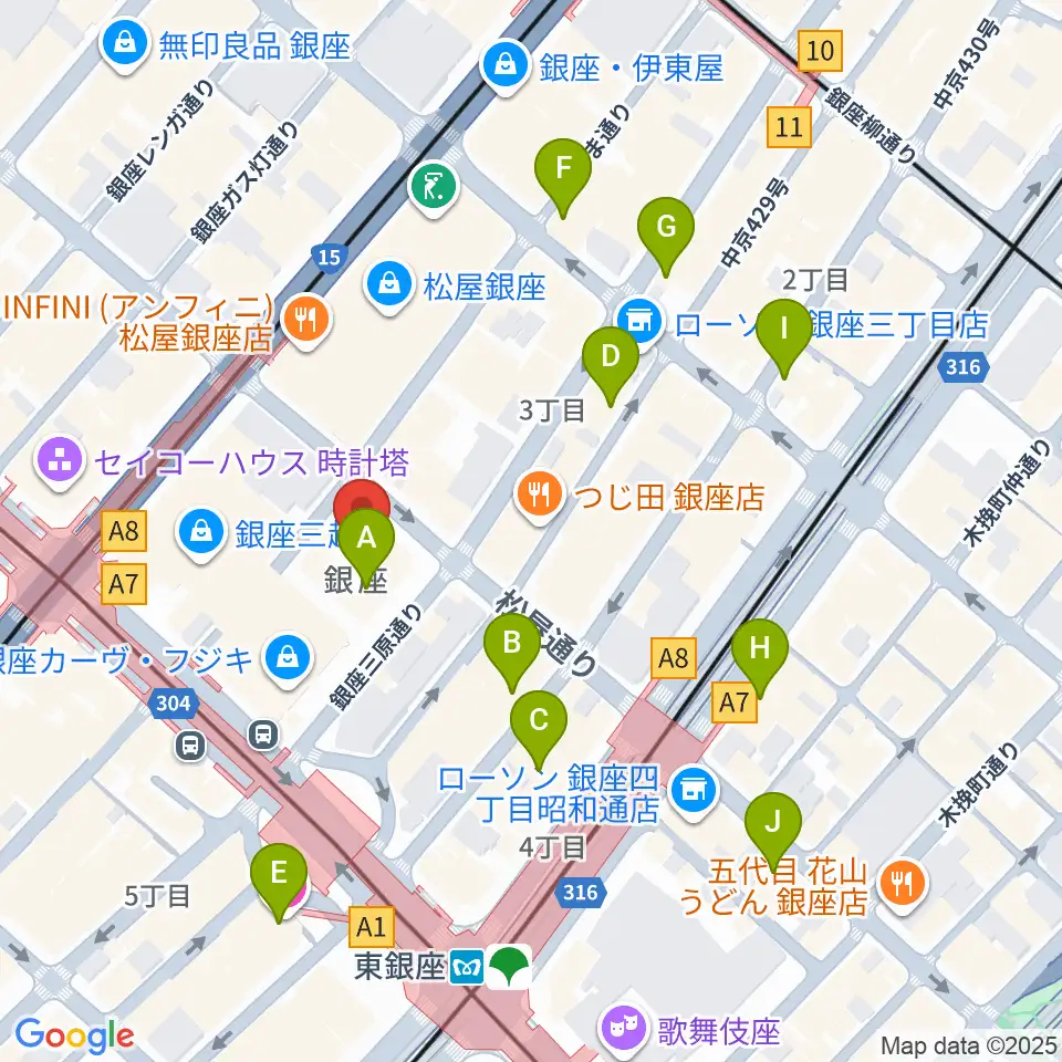 銀座 王子ホール周辺のホテル一覧地図