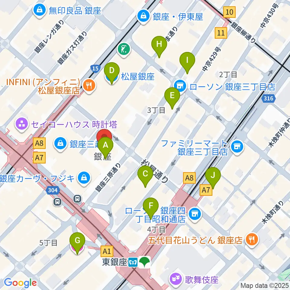 銀座 王子ホール周辺のホテル一覧地図