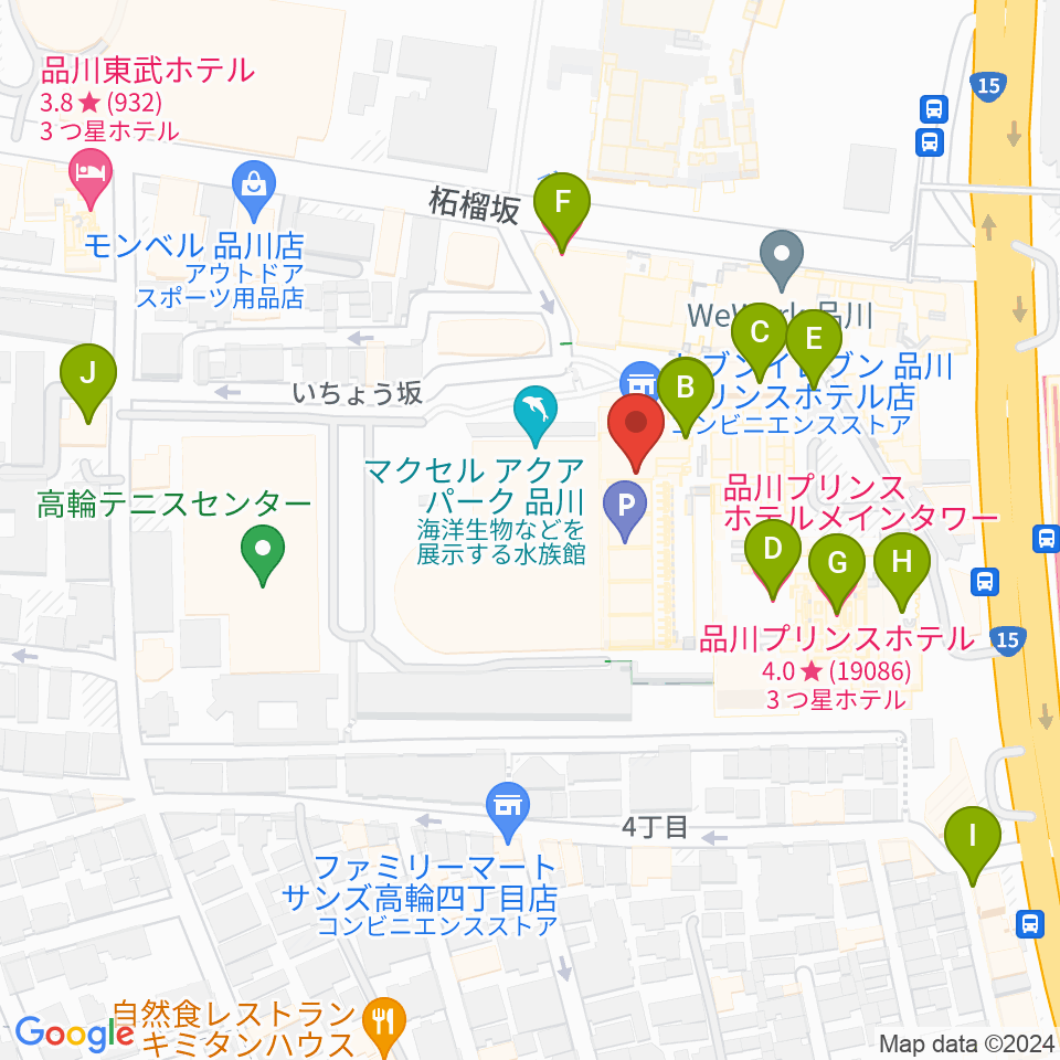 品川ステラボール周辺のホテル一覧地図