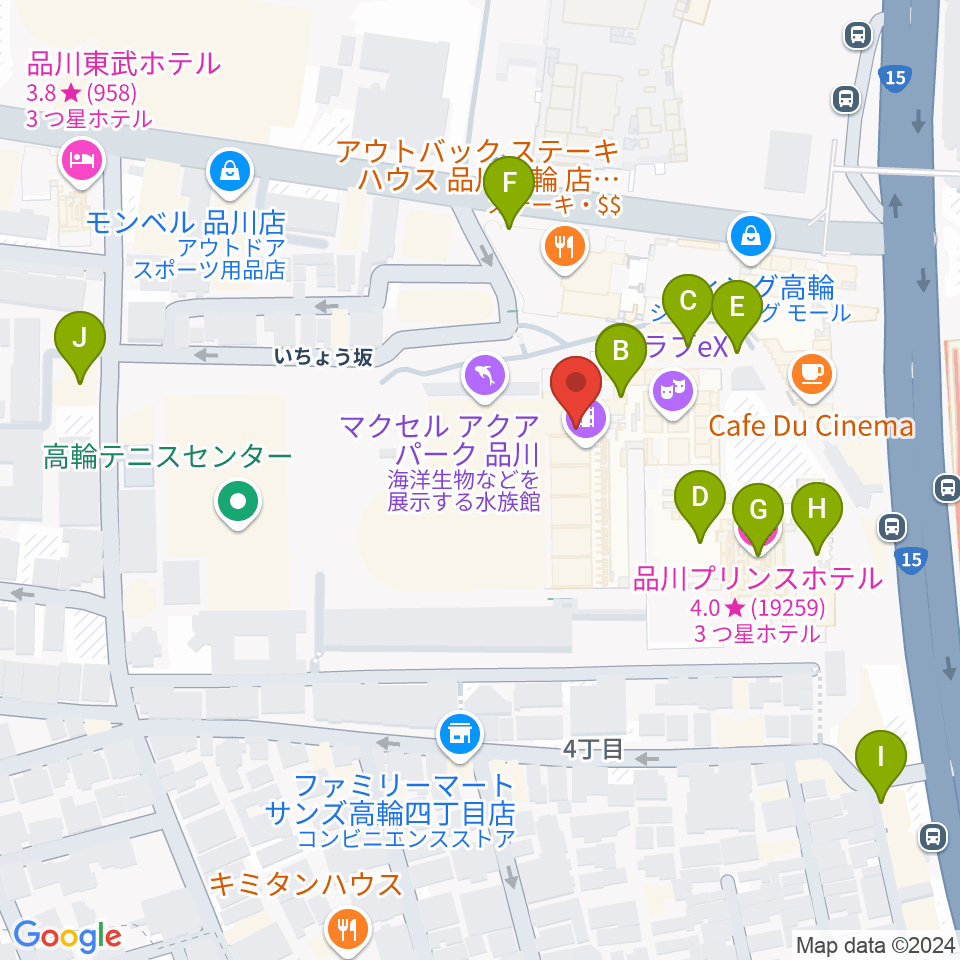 品川ステラボール周辺のホテル一覧地図