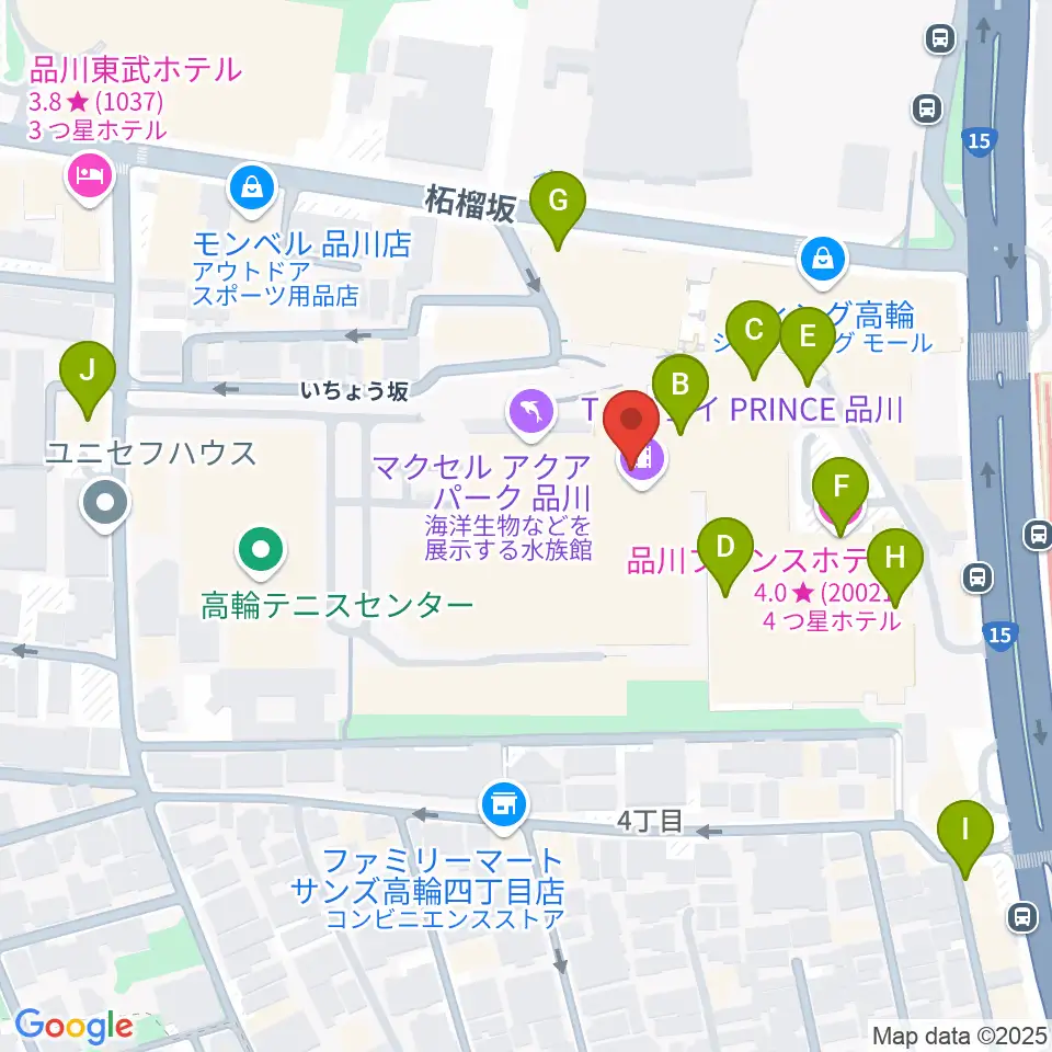 品川ステラボール周辺のホテル一覧地図