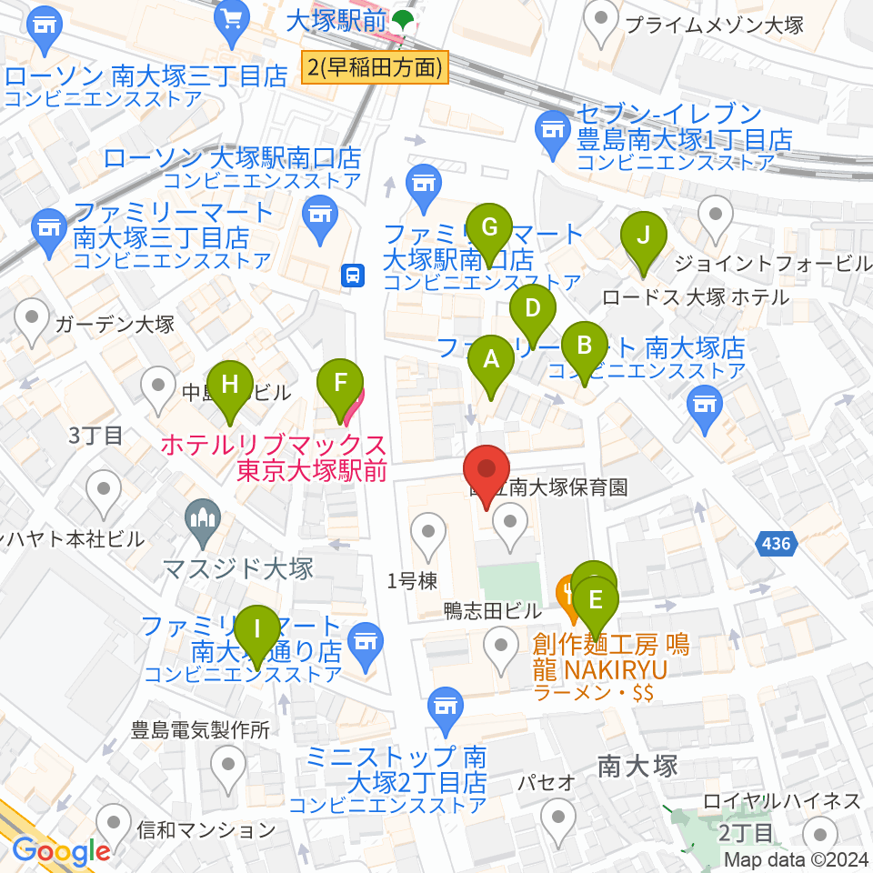 南大塚ホール周辺のホテル一覧地図