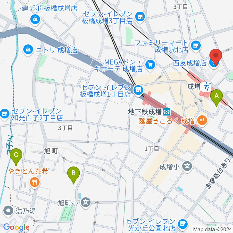 成増アクトホール周辺のホテル一覧地図