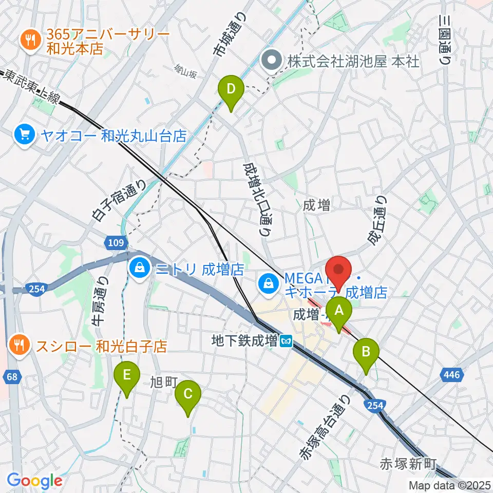 成増アクトホール周辺のホテル一覧地図