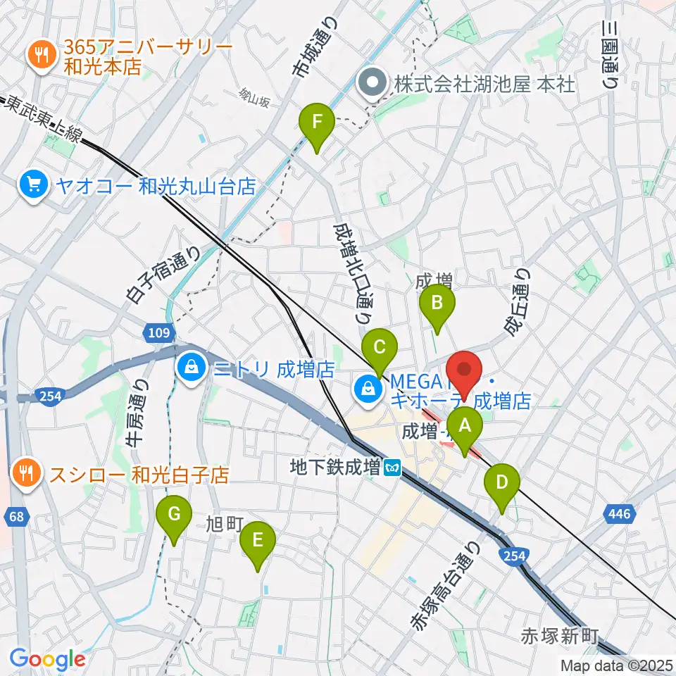 成増アクトホール周辺のホテル一覧地図