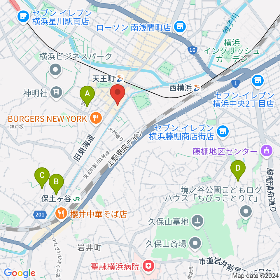 横浜市岩間市民プラザ周辺のホテル一覧地図