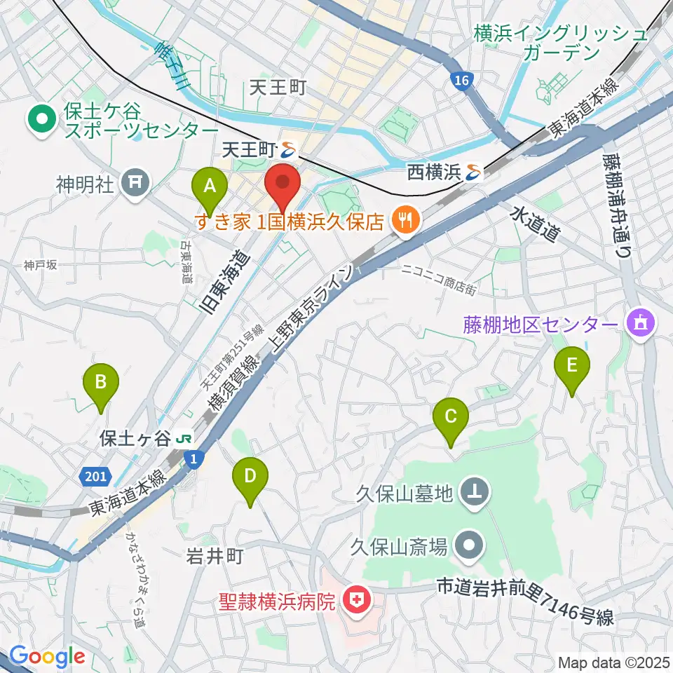 横浜市岩間市民プラザ周辺のホテル一覧地図