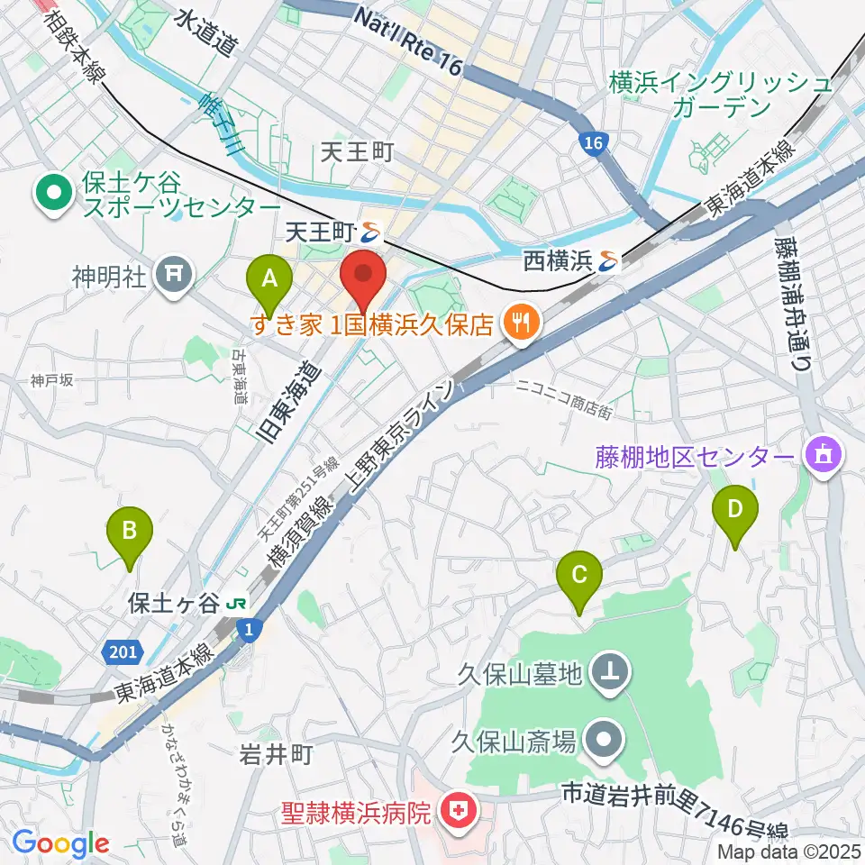 横浜市岩間市民プラザ周辺のホテル一覧地図