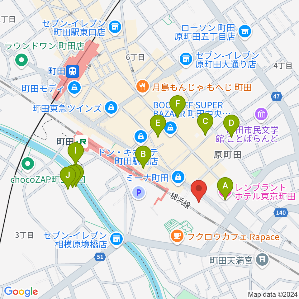 町田ターミナルプラザ市民広場周辺のホテル一覧地図