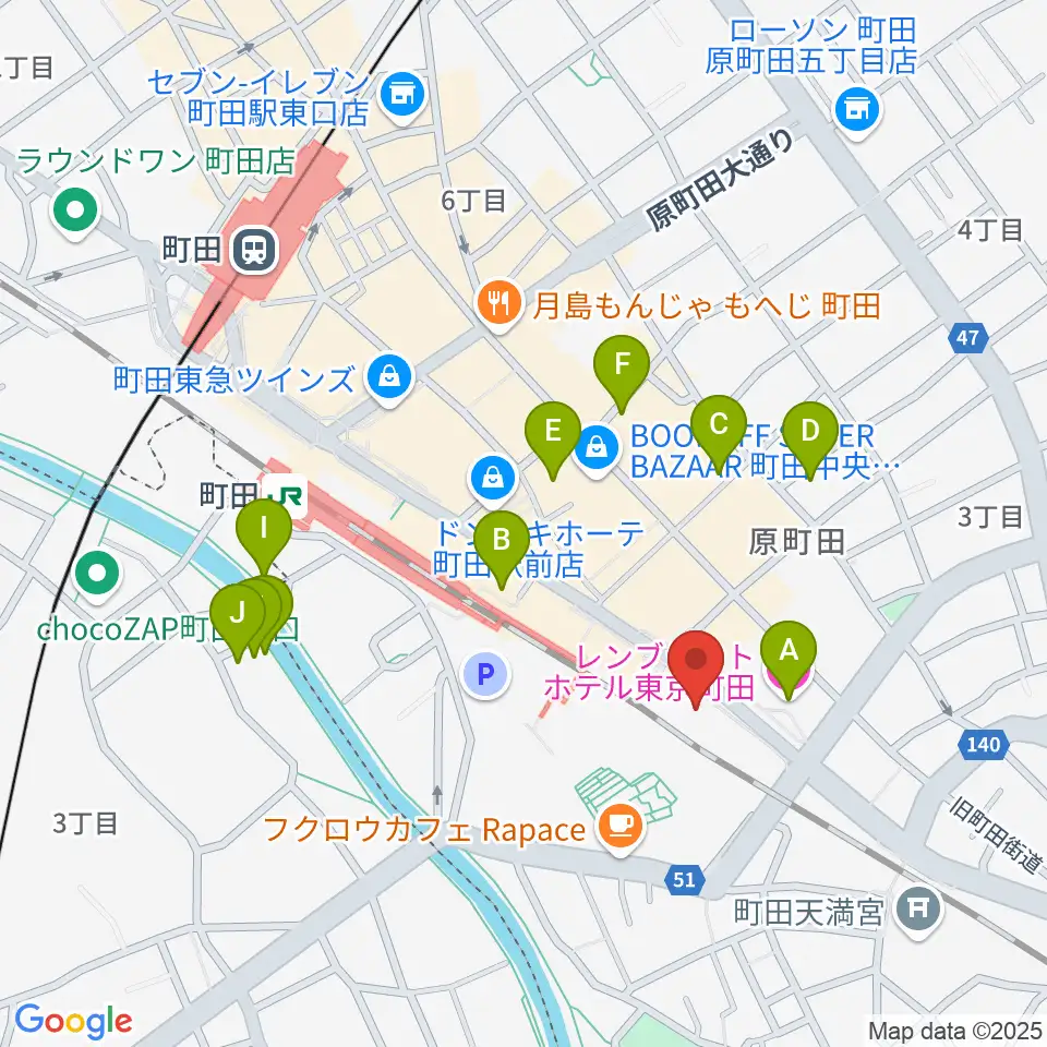 町田ターミナルプラザ市民広場周辺のホテル一覧地図