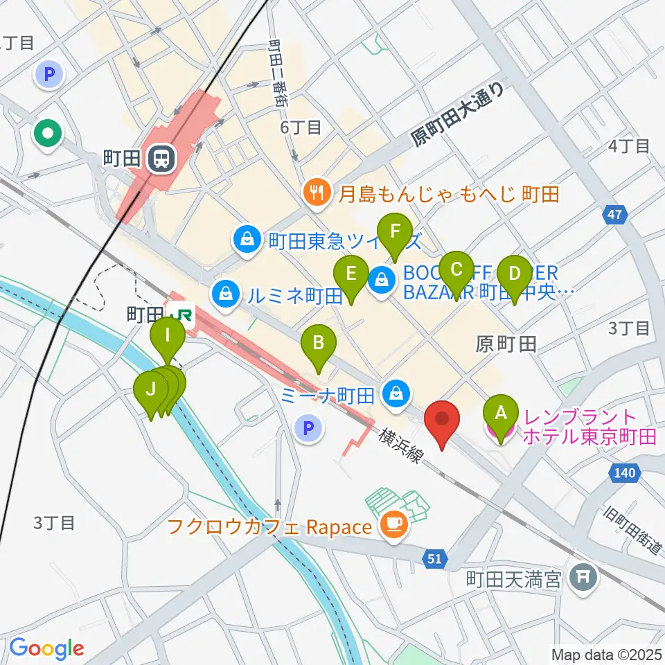 町田ターミナルプラザ市民広場周辺のホテル一覧地図