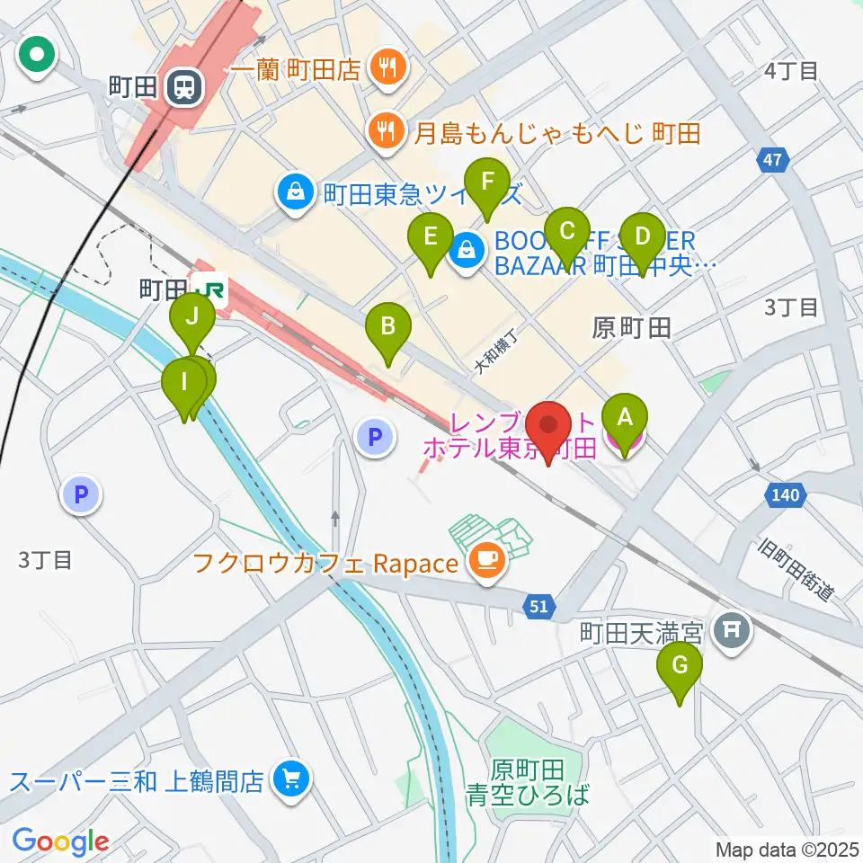 町田ターミナルプラザ市民広場周辺のホテル一覧地図