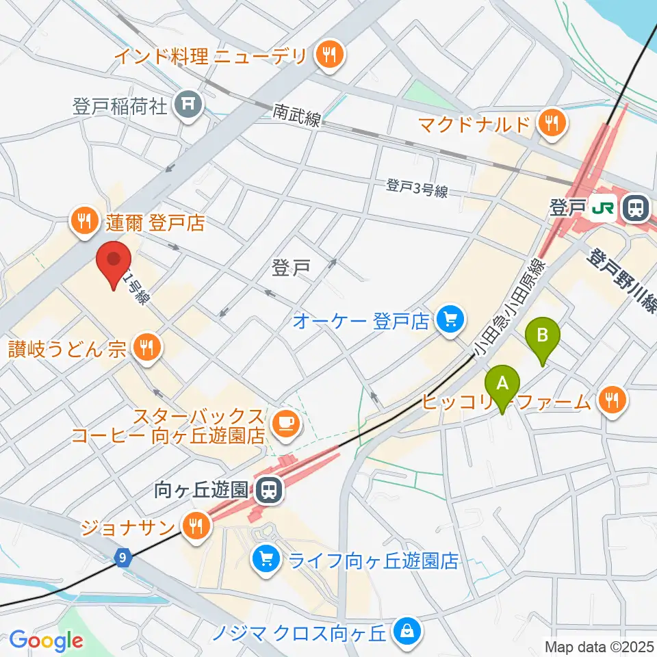 川崎市多摩市民館周辺のホテル一覧地図