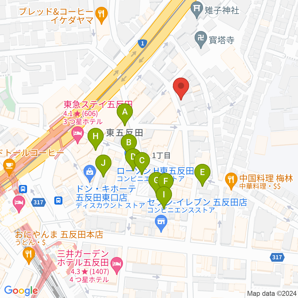 URBAN FOREST STUDIO周辺のホテル一覧地図