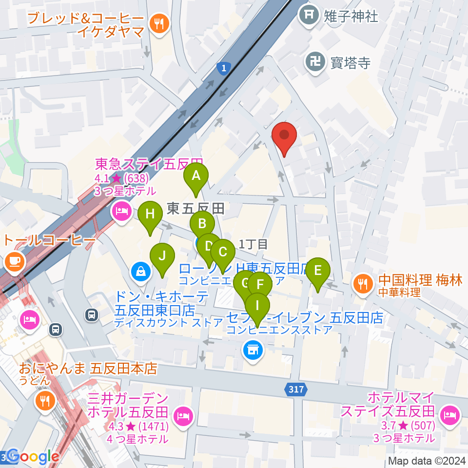 URBAN FOREST STUDIO周辺のホテル一覧地図