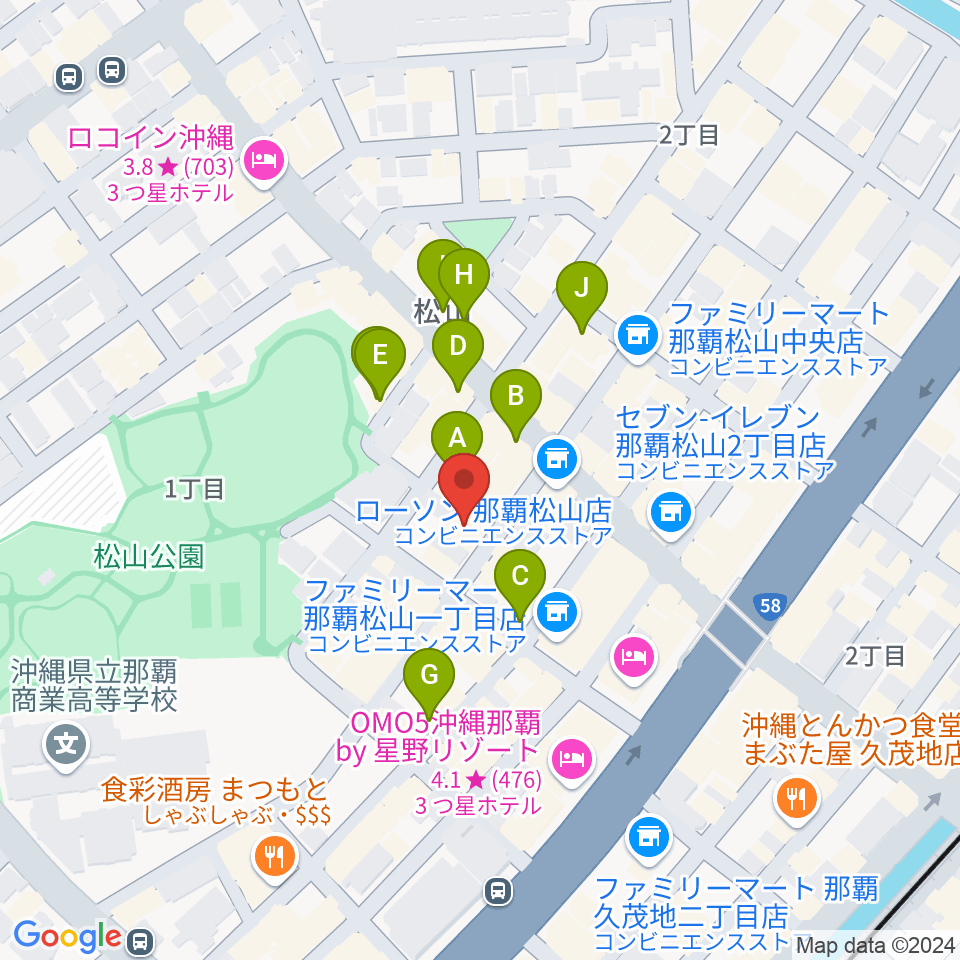 沖縄ゴールドディスク周辺のホテル一覧地図