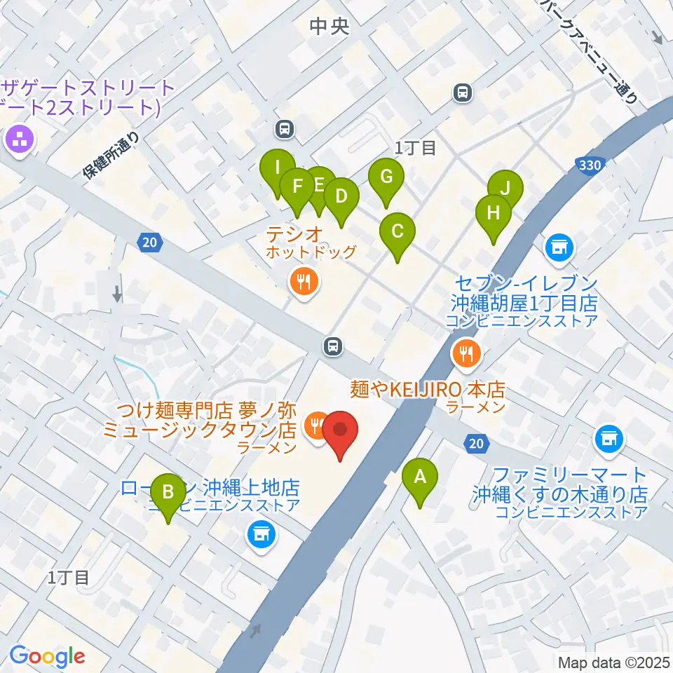 ミュージックタウン音市場周辺のホテル一覧地図