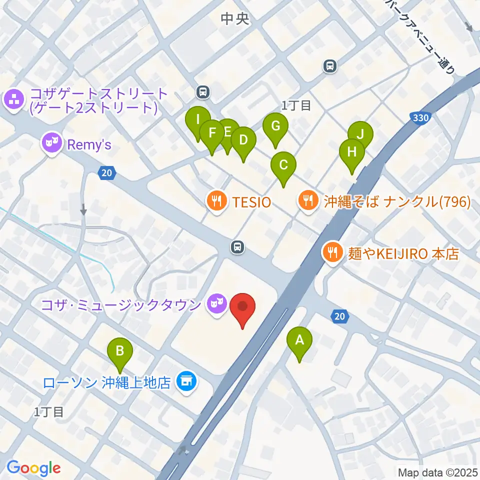 ミュージックタウン音市場周辺のホテル一覧地図