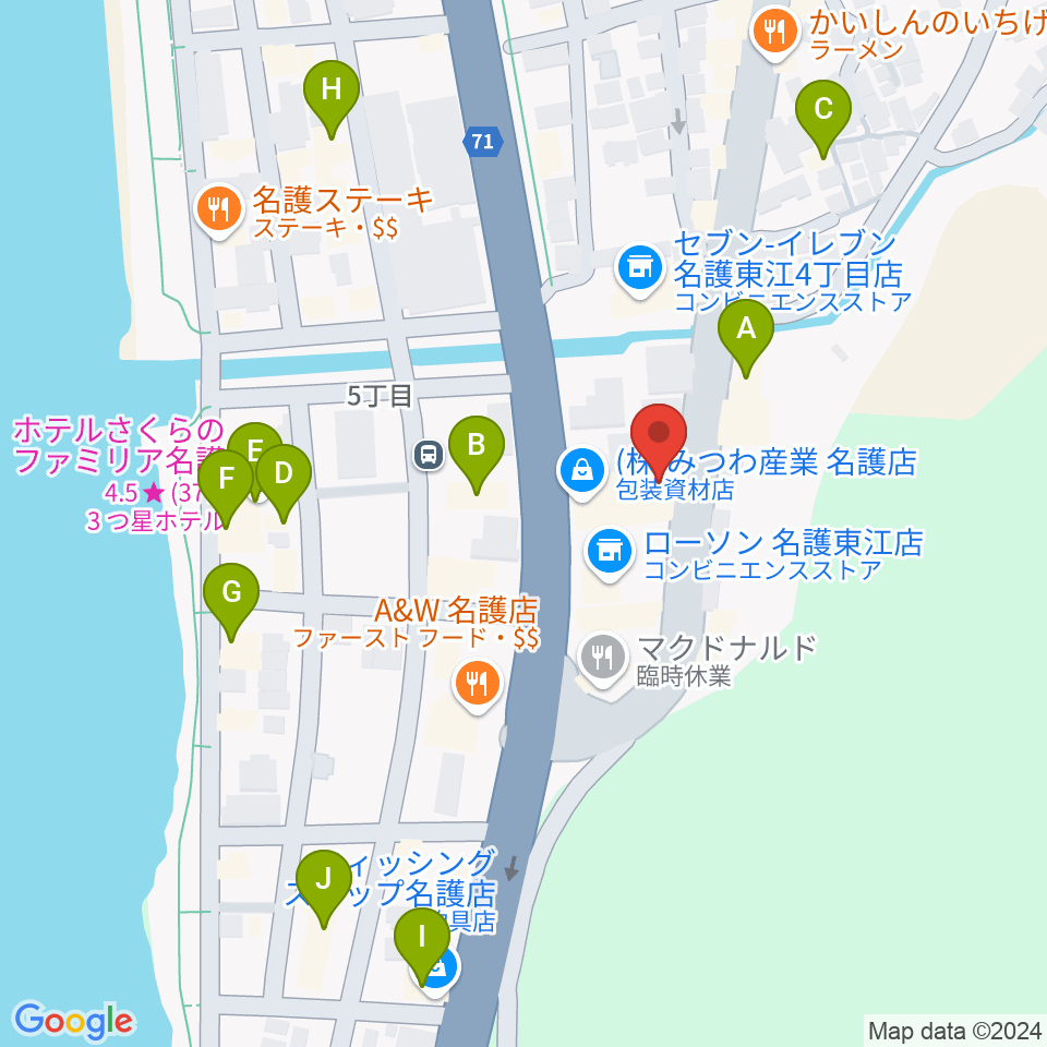 名護BIRDLAND周辺のホテル一覧地図