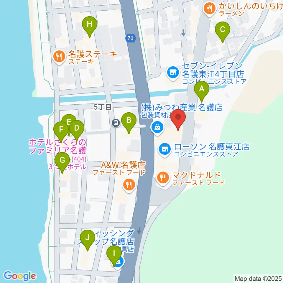 名護BIRDLAND周辺のホテル一覧地図