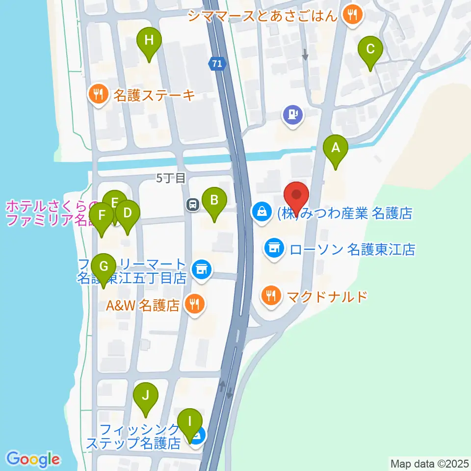 名護BIRDLAND周辺のホテル一覧地図