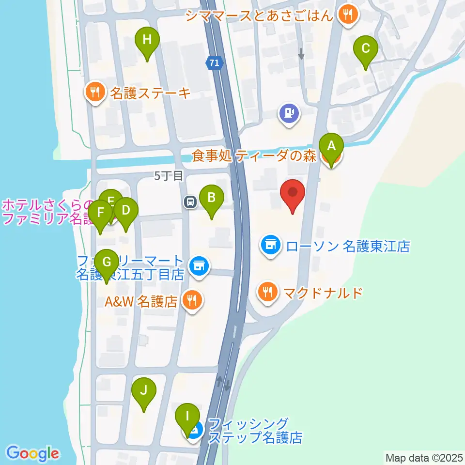 名護BIRDLAND周辺のホテル一覧地図