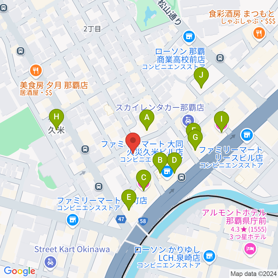 那覇トップノート周辺のホテル一覧地図