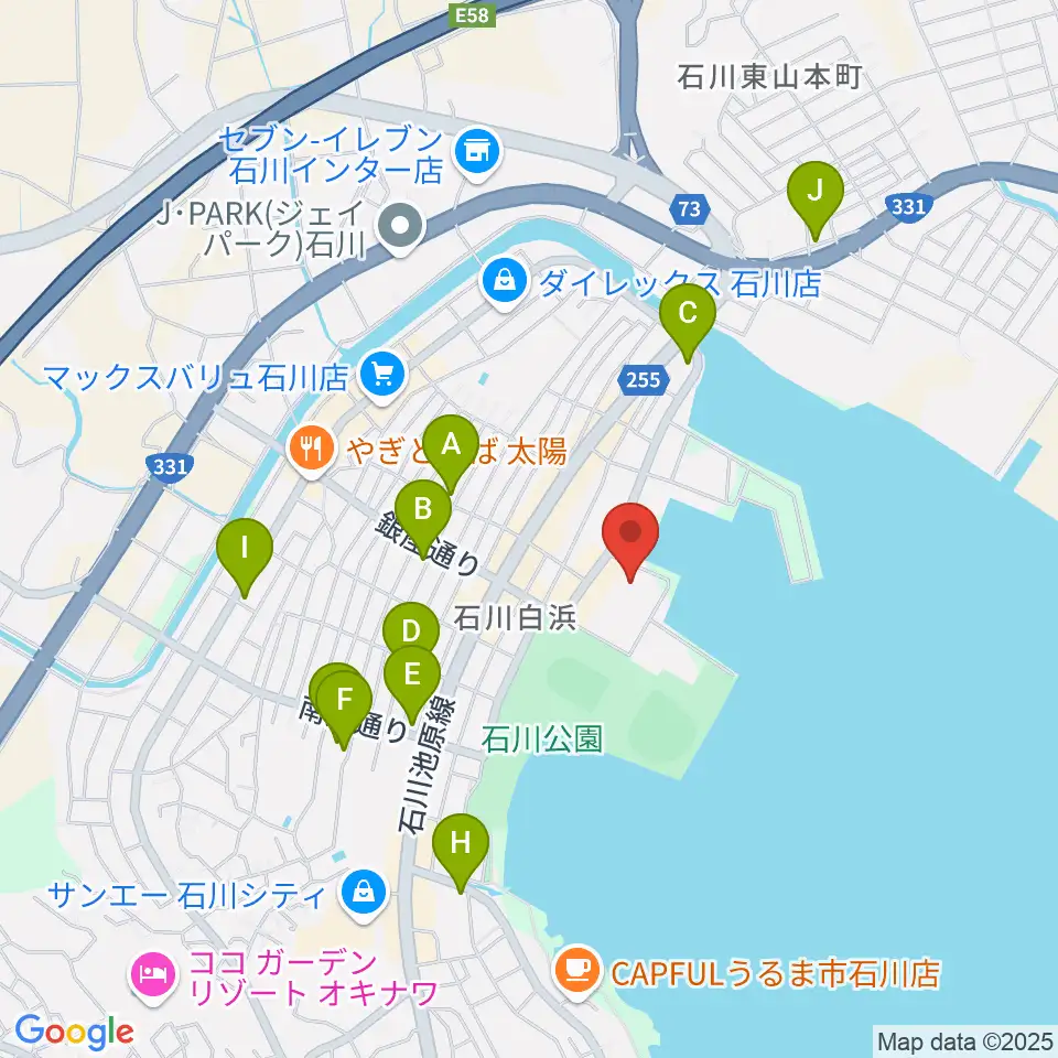 うるま市石川会館周辺のホテル一覧地図