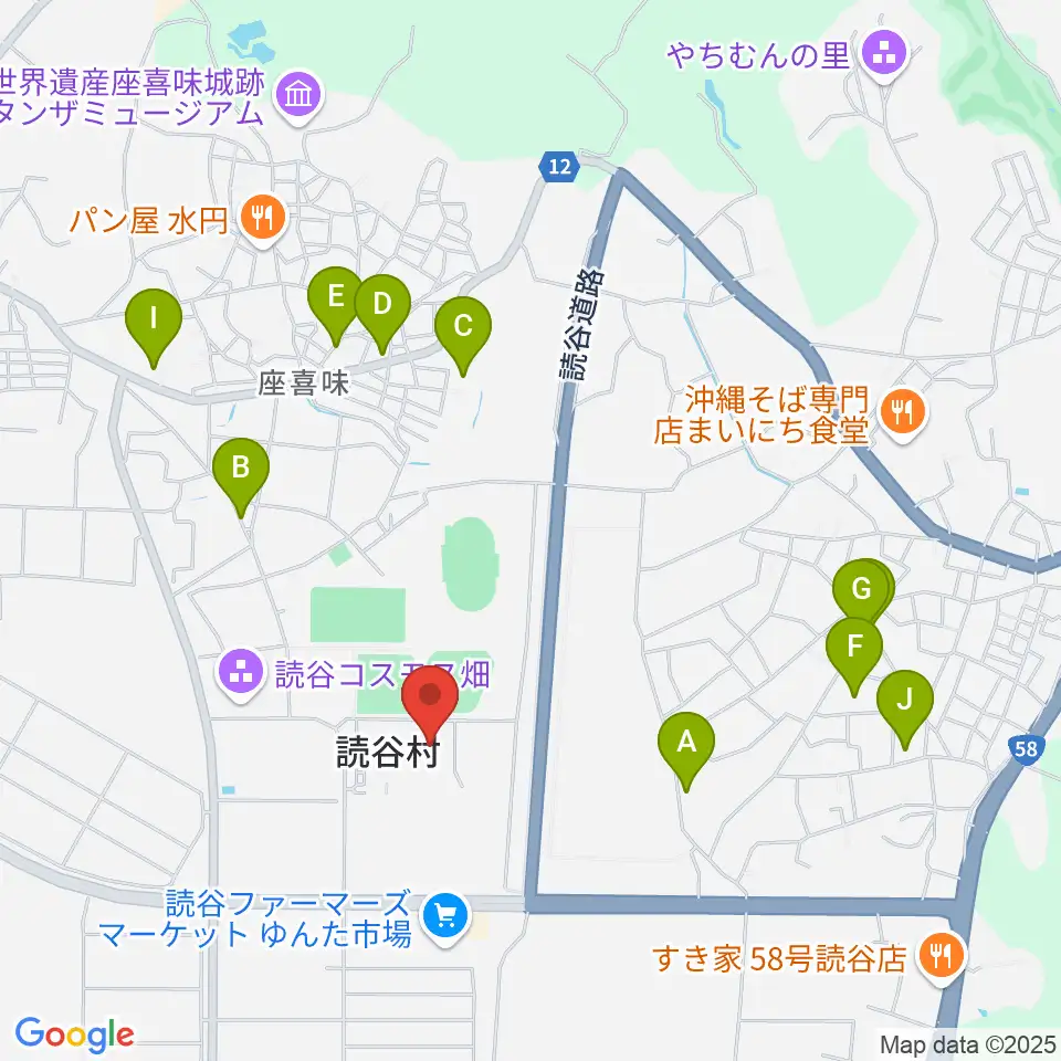 読谷村文化センター周辺のホテル一覧地図