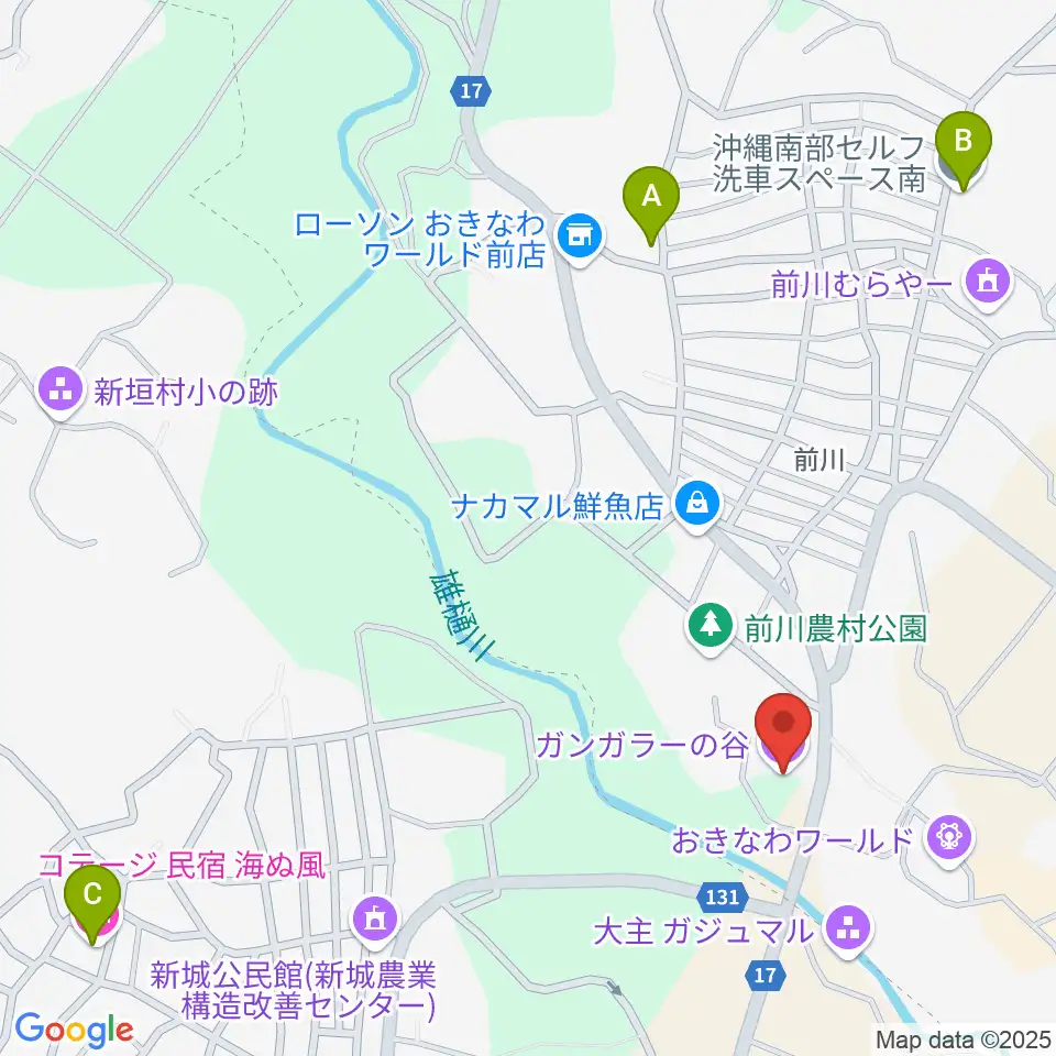 ガンガラーの谷周辺のホテル一覧地図