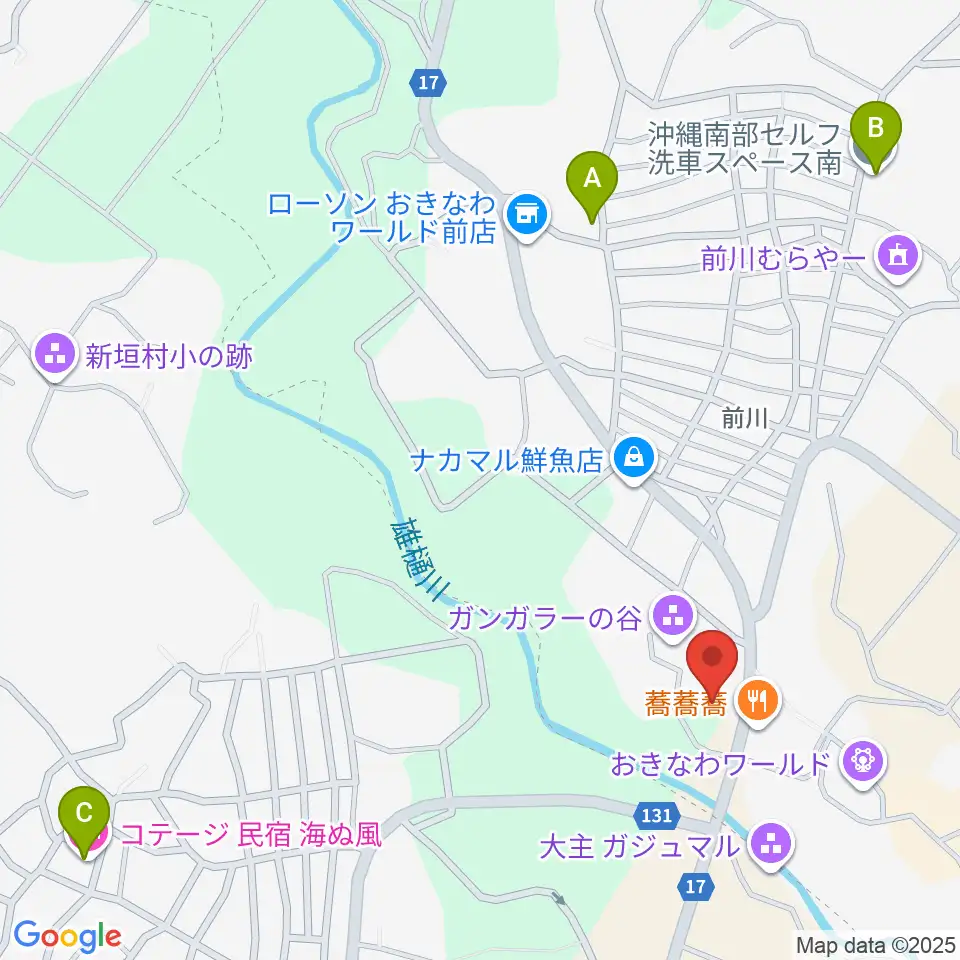 ガンガラーの谷周辺のホテル一覧地図