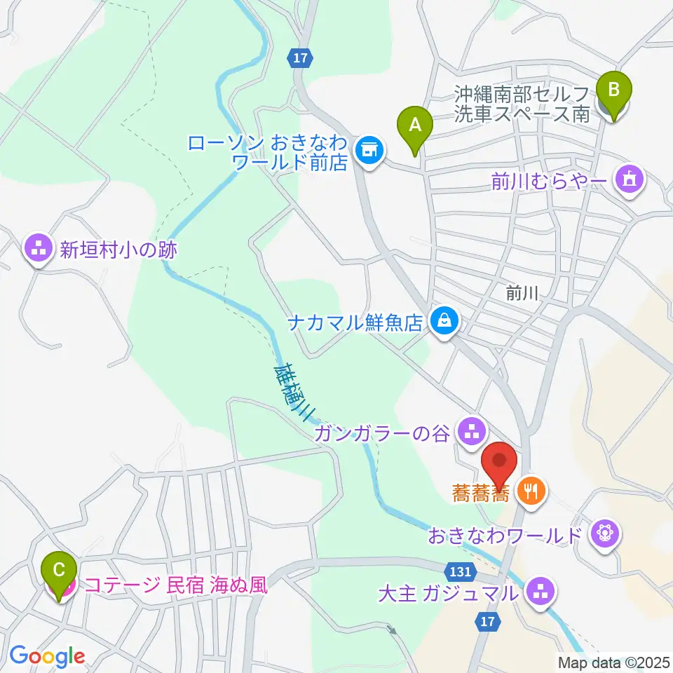 ガンガラーの谷周辺のホテル一覧地図